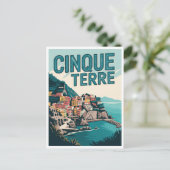 Retro Cinque Terre Hike Design Gift Briefkaart (Staand voorkant)