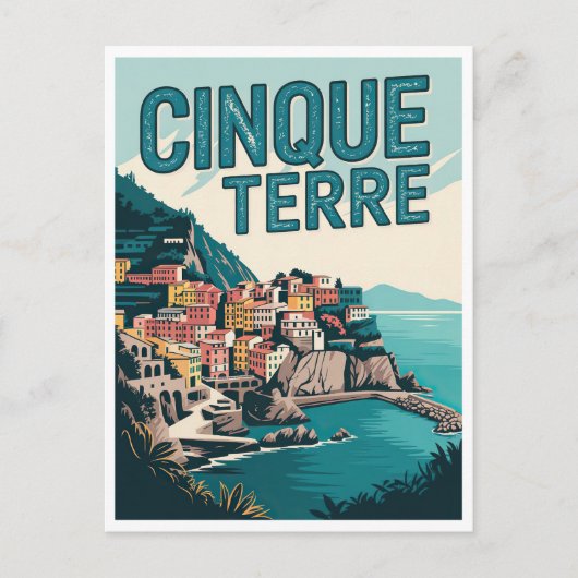 Retro Cinque Terre Hike Design Gift Briefkaart (Voorkant)