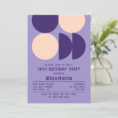 Retro Circle Geometrische Paarse Patroon Verjaarda Kaart (Staand voorkant)
