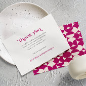 Retro Circle Scallop Mid Century Paarse BRUILOFT Bedankkaart