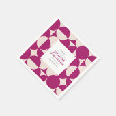 Retro Circle Scallop Mid Century Paarse bruiloft Servet (Hoek)