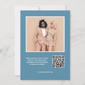 Retro Circle Scallop Mid Century QR CODE FOTO Kaart (Achterkant)