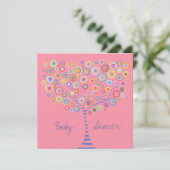 Retro Circle Tree Baby shower Kaart (Staand voorkant)