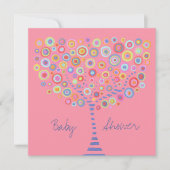 Retro Circle Tree Baby shower Kaart (Voorkant)