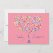 Retro Circle Tree Baby shower Kaart (Voorkant)