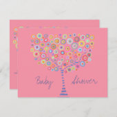 Retro Circle Tree Baby shower Kaart (Voorkant / Achterkant)
