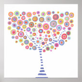 Retro Circle Tree Room Wall Art Canvas Poster (Voorkant)