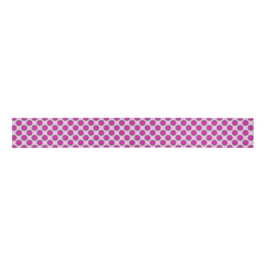 Retro Circled Stippen, Fuchsia, Grey en Roze Grosgrain Lint (Voorkant)