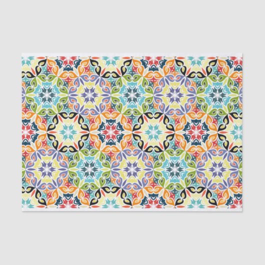 Retro Circles Abstract Patroonloskoppeling Tissuepapier (Voorkant)