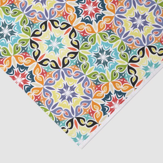 Retro Circles Abstract Patroonloskoppeling Tissuepapier (Detail)