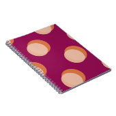 Retro Circles and Shadows Bold Pattern Purple Notitieboek (Rechterzijde)