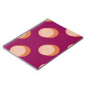 Retro Circles and Shadows Bold Pattern Purple Notitieboek (Linkerzijde)