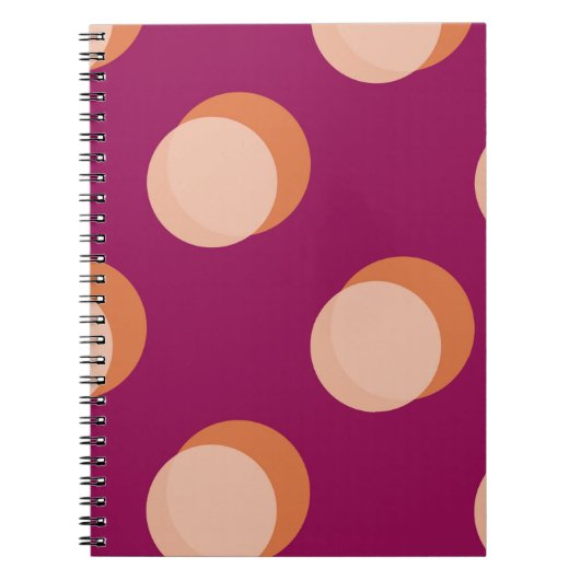 Retro Circles and Shadows Bold Pattern Purple Notitieboek (Voorkant)