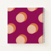 Retro Circles and Shadows Bold Pattern Purple Notitieboek (Achterkant)