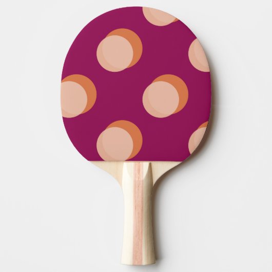 Retro Circles and Shadows Bold Pattern Purple Tafeltennisbatje (Voorkant)