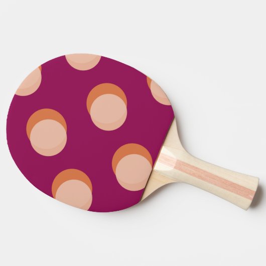 Retro Circles and Shadows Bold Pattern Purple Tafeltennisbatje (Zijkant)