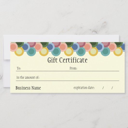 Retro Circles Cadeaubon (Voorkant)