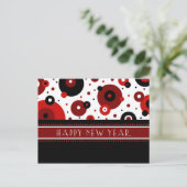 Retro Circles Gelukkig Nieuwjaar Briefkaarten (Staand voorkant)