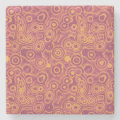 Retro Circles Grunge Pattern Stenen Onderzetter (Voorkant)