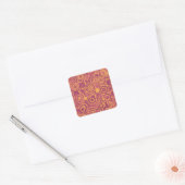 Retro Circles Grunge Pattern Vierkante Sticker (Envelop)