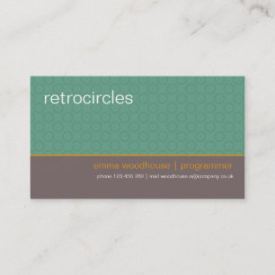 Retro Circles Mint & Oranje Visitekaartje