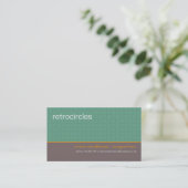 Retro Circles Mint & Oranje Visitekaartje (Staand voorkant)