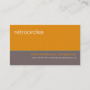 Retro Circles Mint & Oranje Visitekaartje