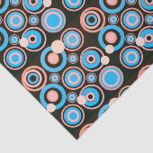 Retro Circles Party Koraal Turquoise Zwart Tissuepapier (Detail)