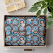 Retro Circles Party Koraal Turquoise Zwart Tissuepapier (Geschenk)