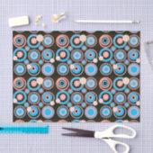 Retro Circles Party Koraal Turquoise Zwart Tissuepapier (Craft)