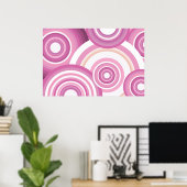 Retro Circles Patroon Poster (Thuiskantoor)