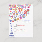 Retro Circles Tree Wedding RSVP Kaarten (Achterkant)