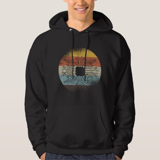 Retro Circuit Board Electronic Engineer Electricia Hoodie (Voorkant)