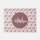 Retro Circular Earthy Tone Pink Monogrammed Deurmat (Voorkant)