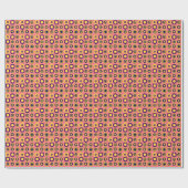 Retro circuleert gele marine op blush roze cadeaupapier (Vlak)
