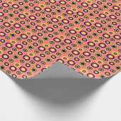 Retro circuleert gele marine op blush roze cadeaupapier (Hoek)