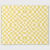 Retro Circus 70s geel golvend geruit Patroon Cadeaupapier (Vlak)