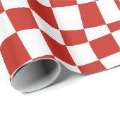 Retro Circus 70s trippy rood golvend geruit patroo Cadeaupapier (Rol Hoek)