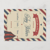 Retro Circus Baby shower Uitnodiging (Achterkant)