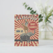 Retro Circus Baby shower Uitnodiging (Staand voorkant)