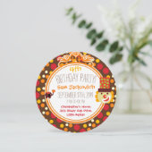 Retro Circus Birthday Cirkel Uitnodiging (Staand voorkant)