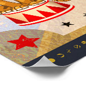  Retro Circus Birthday Party - aangepaste banner Poster (Hoek)