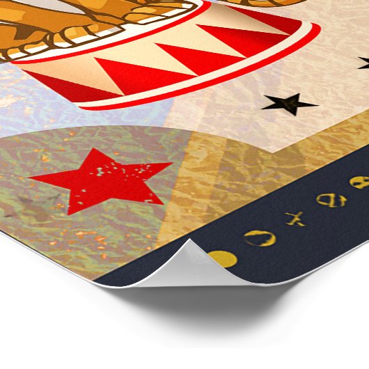  Retro Circus Birthday Party - aangepaste banner Poster (Hoek)