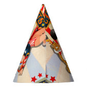 Retro Circus Birthday Party Feesthoedjes (Achterkant)