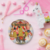 Retro Circus Birthday Party Papieren Bordje (Feest)