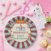 Retro Circus Carnaval Dieren Verjaardagsfeest Papieren Bordje (Feest)