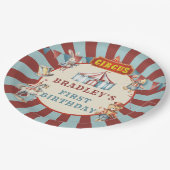 Retro Circus Carnaval Dieren Verjaardagsfeest Papieren Bordje (Gekanteld)