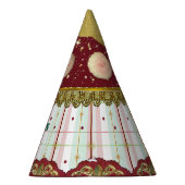 Retro Circus Carnaval Hoed - Roze Puff Feesthoedjes (Rechts)