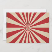 Retro Circus Carnaval Ticket Verjaardag Uitnodigin Kaart (Achterkant)