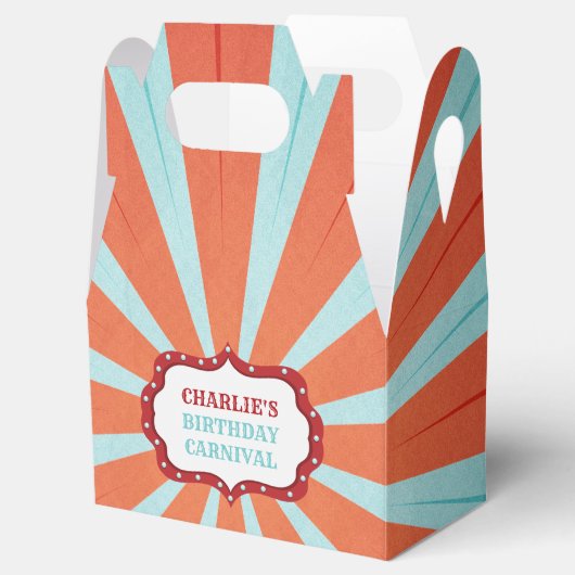 Retro Circus Carnaval Verjaardagsfeest Bedankdoosjes (Geopend)